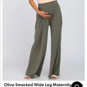 Pink Blush Olive Smocked Wide Leg Maternity Pants Never worn